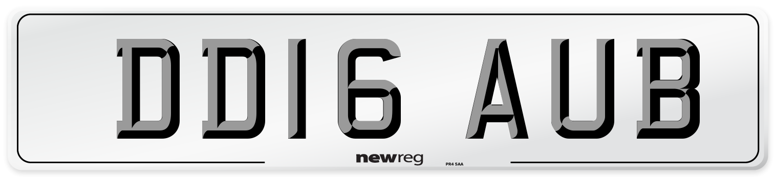 DD16 AUB Number Plate from New Reg